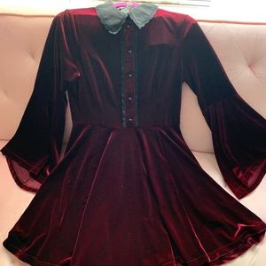 Hell Bunny Burgundy Prudence dress size M